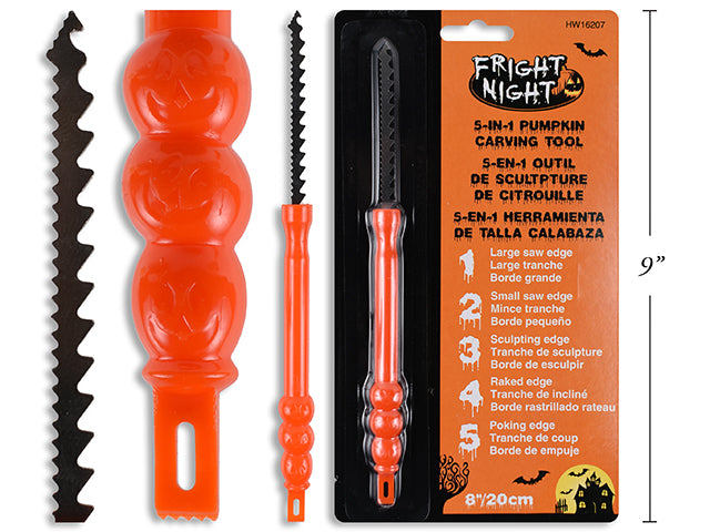 Carton of 24 Halloween 5 In 1 Pumpkin Carving Tool