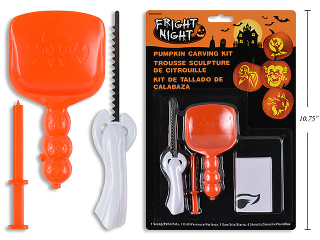 Carton of 24 Pumpkin Carving Kit Stencil Set