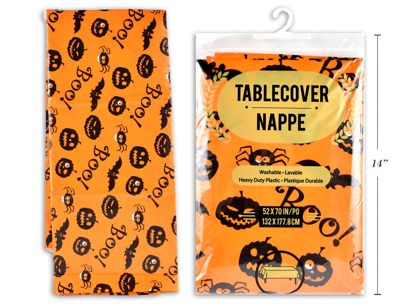 Carton of 36 Halloween Flannel Back Tablecloth