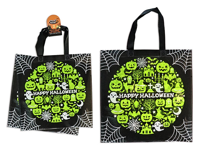 Carton of 24 Halloween Printed Non Woven Trick Or Treat Bag 2 Pack