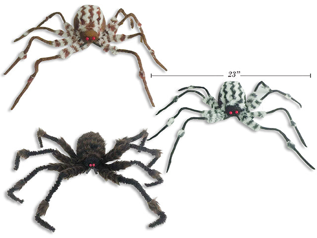 Carton of 12 2 Tone Velvet Spider With Bendable Legs