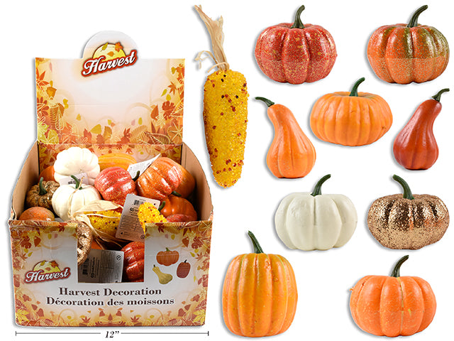 Carton of 36 Harvest Pumpkin Gourds Corn Assortment