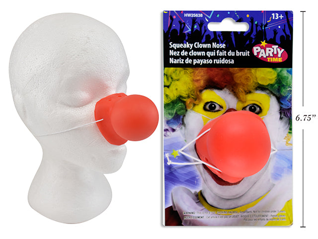 Carton of 24 Halloween Pvc Squeaking Clown Nose