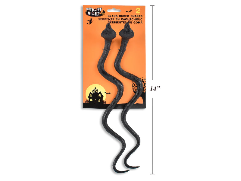 Carton of 24 Black Rubber Snakes 2 Pack