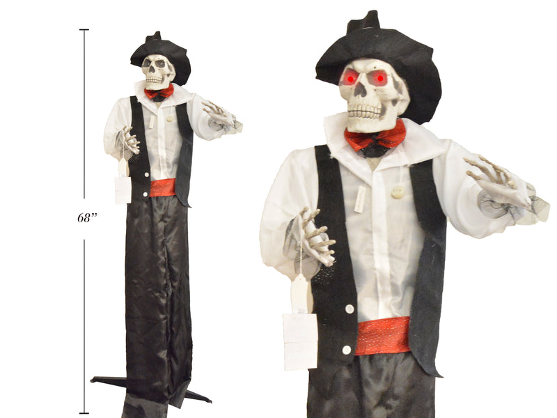 Carton of 2 Sound Activated Moving Arm Animated Laughing Skeleton