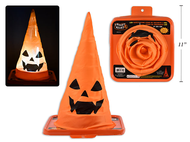 Carton of 12 Light Up Jack O Lantern Pilon Safety Cone