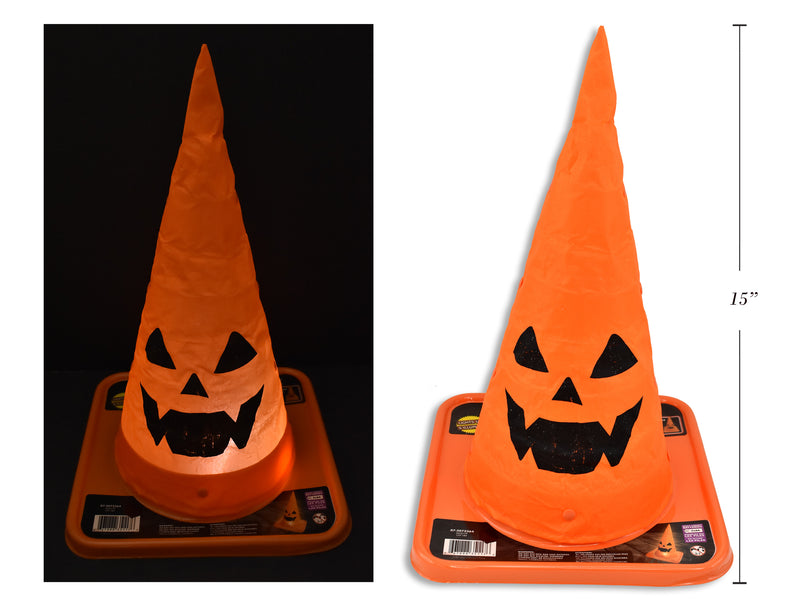 Carton of 12 Light Up Jack O Lantern Pilon Safety Cone