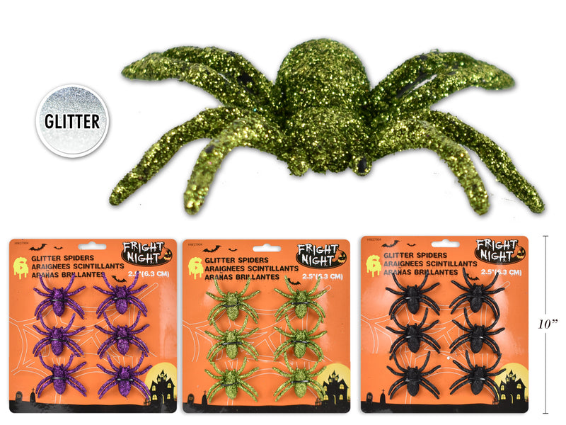 Carton of 24 Glitter Spiders 6 Pack