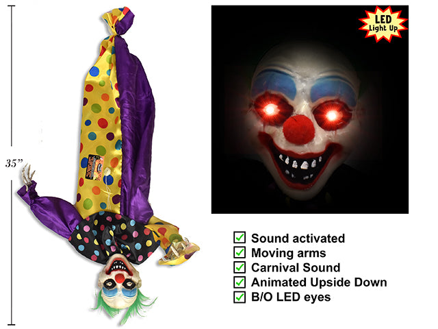 Carton of 6 Sound Activated Animated Upside Down Clown