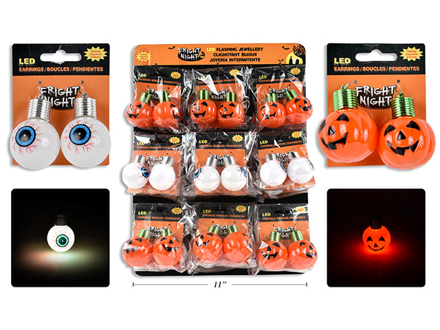 Carton of 36 Halloween Led Earrings 2 Pack