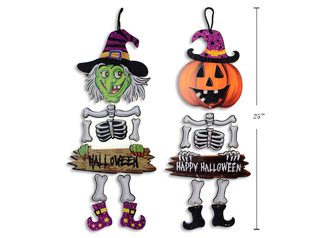 Carton of 24 Halloween Hanging Glitter Foam Plaque