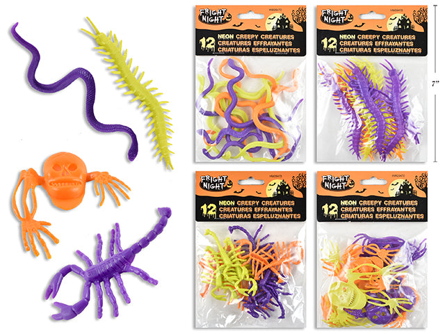 Carton of 24 Halloween Neon Creepy Creatures