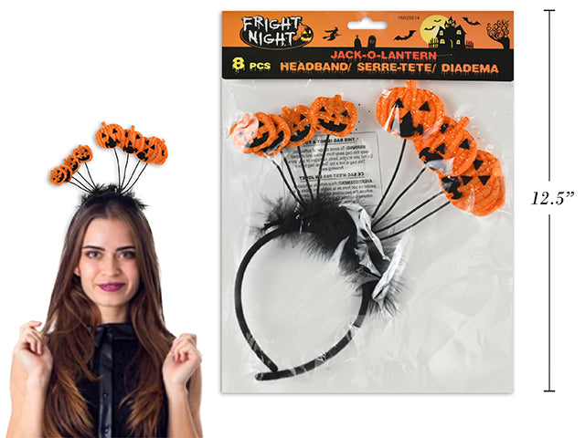 Carton of 24 Halloween Jack O Lantern Spray Headband