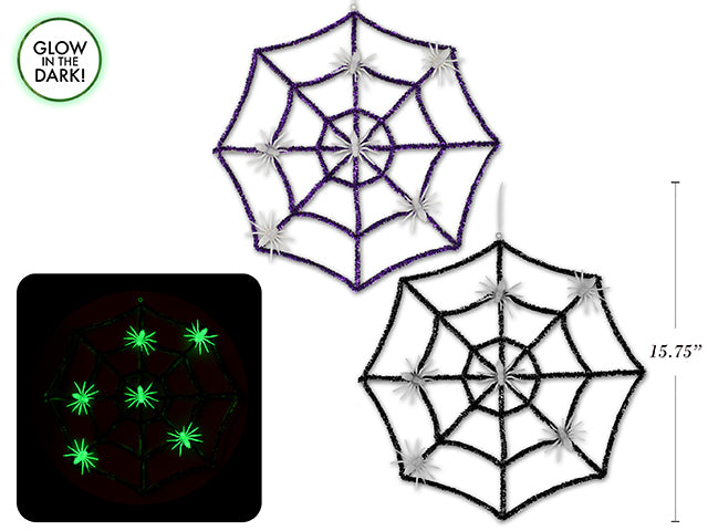 Carton of 24 Halloween Tinsel Spider Web