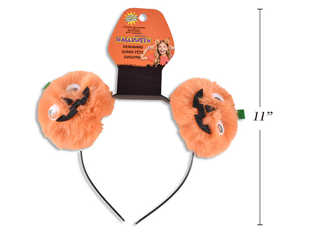 Carton of 24 Halloween Pumpkin Pom Pom Character Headband