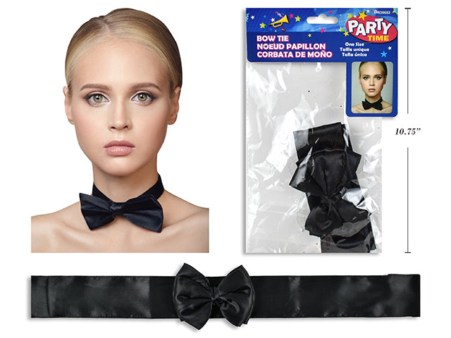 Carton of 24 Black Bunny Bow Tie With Velcro Closure