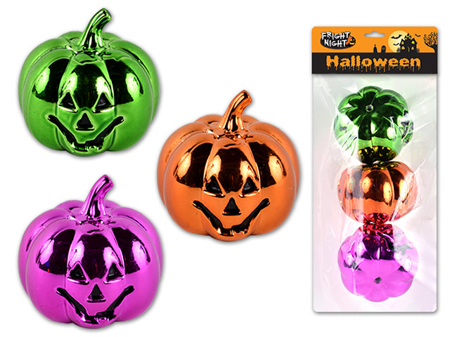 Carton of 24 Halloween Metallic Jack O Lantern Tabletop Decor