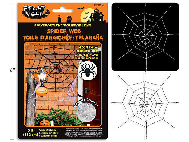 Carton of 24 Halloween Polypropylene Spider Web