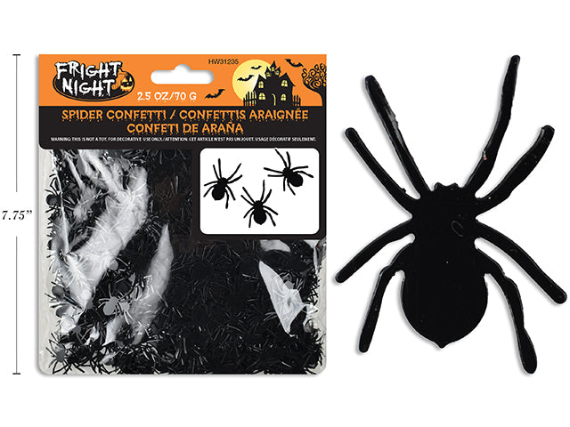 Carton of 24 Halloween Black Spider Confetti