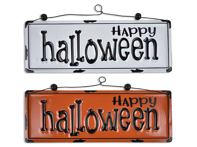 Carton of 24 Halloween Metal Emboss Hanging Plaque