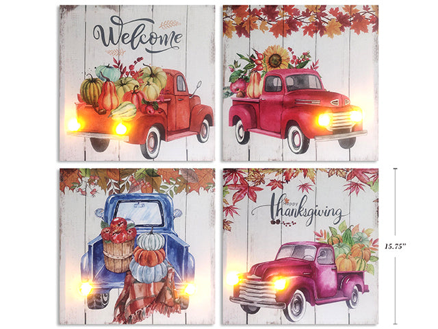 Carton of 12 Harvest Pumpkin Truck Canvas Painting