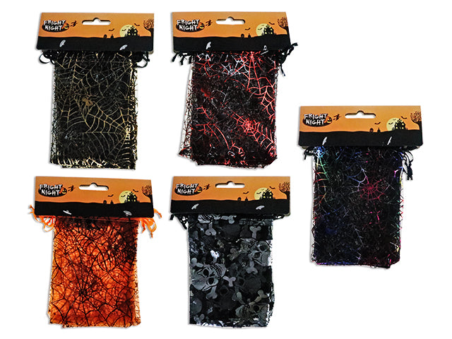 Carton of 24 Halloween Foil Printed Organza Drawstring Bag