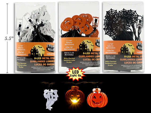 Carton of 24 Halloween Metal Icon String Lights Set