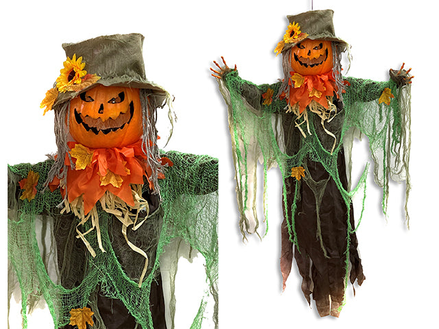 Carton of 4 Halloween Sound Activated Shaking Scarecrow Jack O Lantern