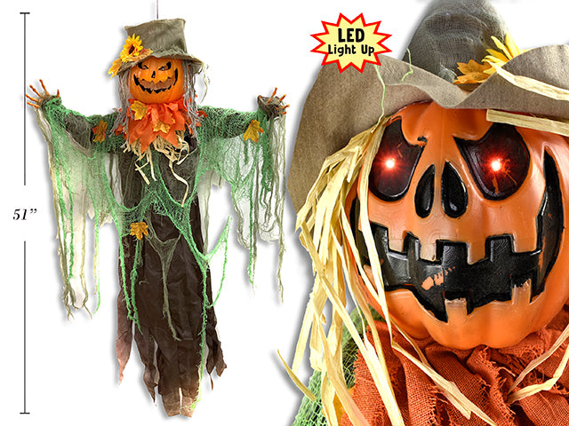 Carton of 4 Halloween Sound Activated Shaking Scarecrow Jack O Lantern