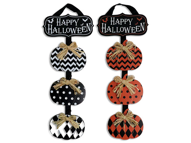 Carton of 12 Halloween 4 Sections 2 Layered Printed Hanging Plaque