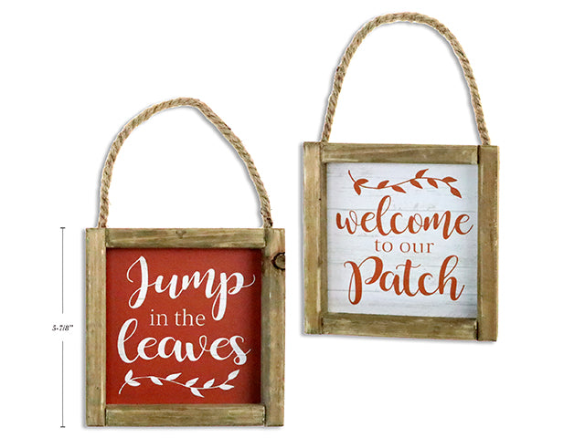 Carton of 24 Harvest Square Hanging Plaque