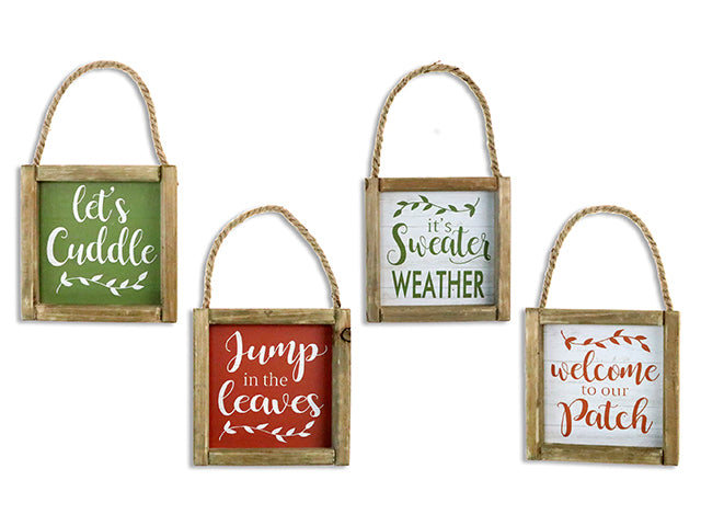 Carton of 24 Harvest Square Hanging Plaque