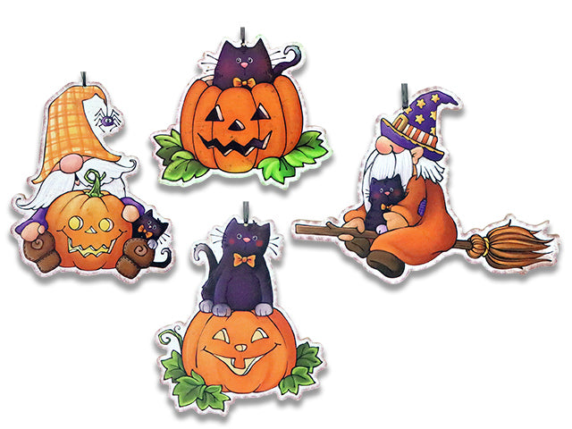 Carton of 12 Halloween Hanging Gnome Plaque