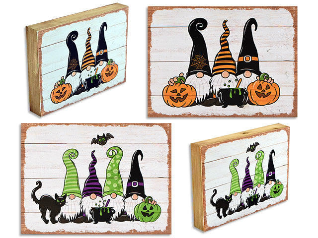 Carton of 12 Halloween Rectangular Gnome Plaque