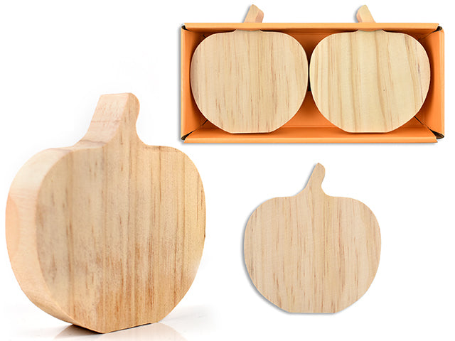 Carton of 24 Wooden Pumpkin Tabletop Decoration