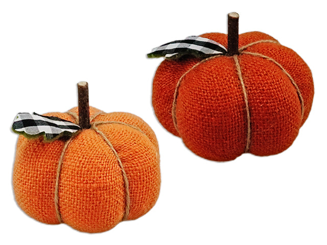 Carton of 24 Harvest Canvas Pumpkin Tabletop Decoration