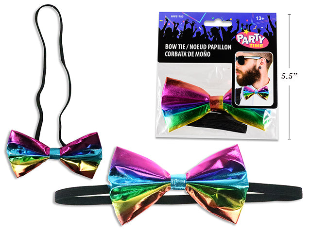 Carton of 24 Halloween Metallic Rainbow Bow Tie