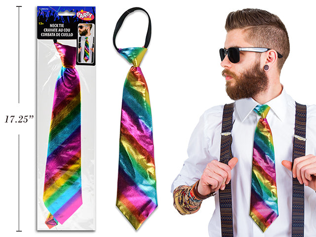 Carton of 24 Halloween Metallic Rainbow Neck Tie