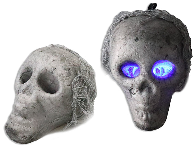 Carton of 24 Halloween Led Foam Hanging Skull