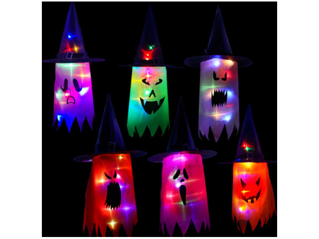 Carton of 12 Halloween Led Light Up Hanging Ghost