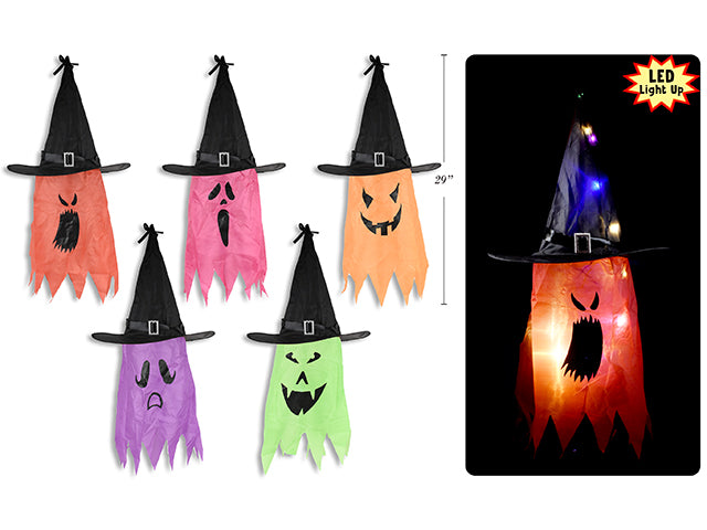 Carton of 12 Halloween Led Light Up Hanging Ghost