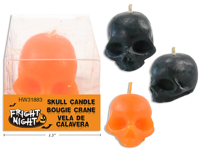 Carton of 24 Halloween Skull Candle