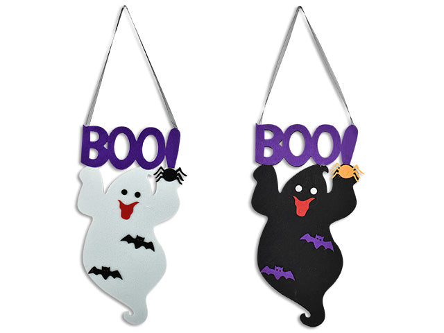 Carton of 24 Halloween Felt Ghost Hanging Decoration