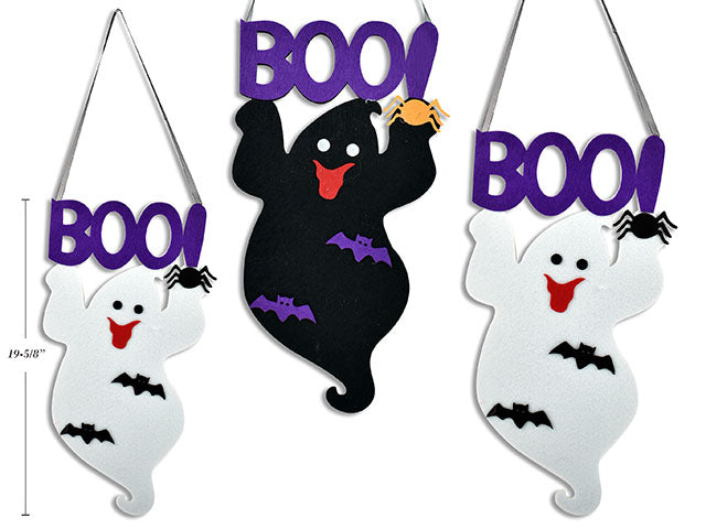 Carton of 24 Halloween Felt Ghost Hanging Decoration