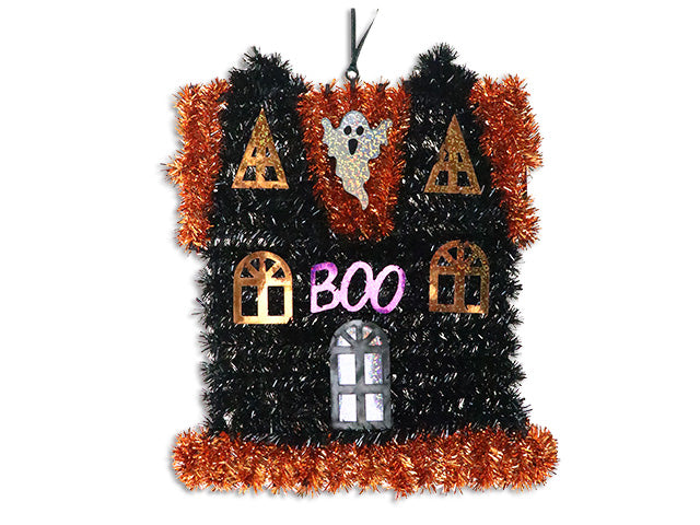 Carton of 24 Halloween Tinsel Hanging Haunted House