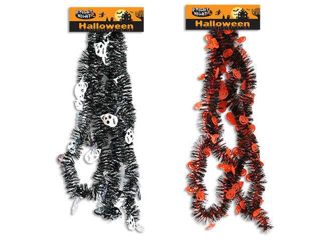 Carton of 24 Halloween 2 Tone Die Cut Tinsel Garland