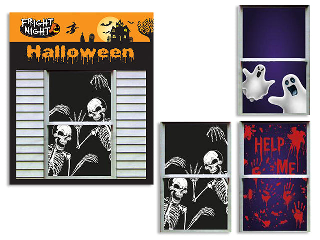 Carton of 24 Halloween Window Creepy Corner Poster