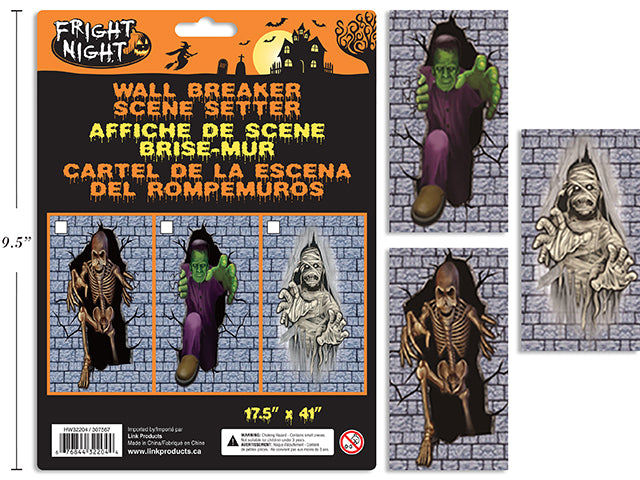 Carton of 24 Halloween Wall Breaker Scene Setter