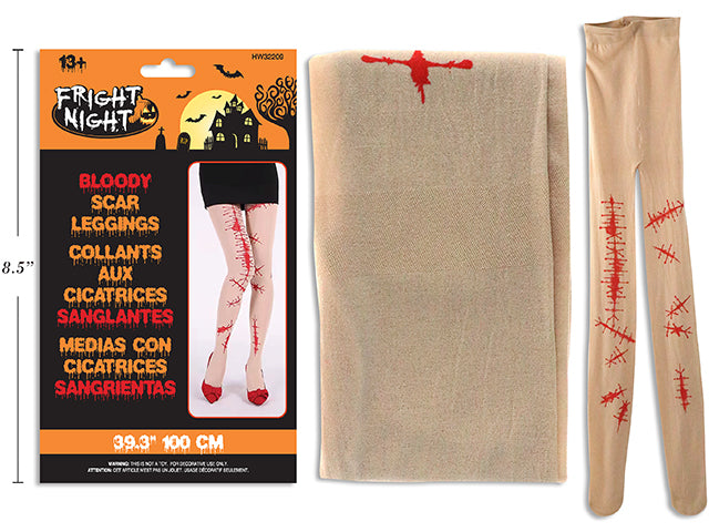 Carton of 24 Halloween Bloody Scar Leggings