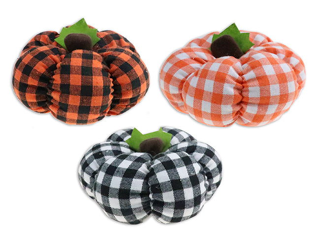 Carton of 24 Harvest Buffalo Plaid Fabric Pumpkin